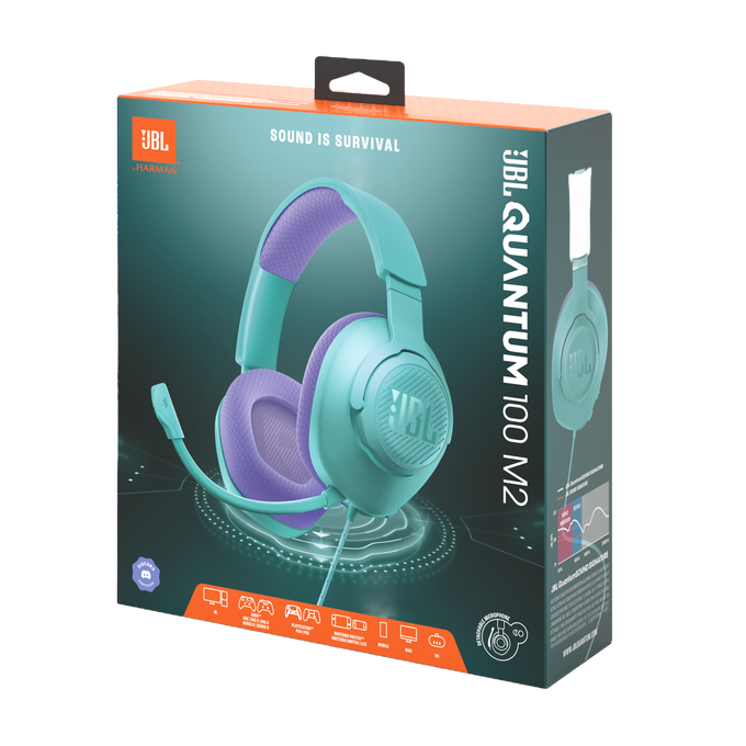 JBL Quantum 100M2 - Cyan - Wired over-ear gaming headset with detachable mic and mute option - Detailshot 15 image number null